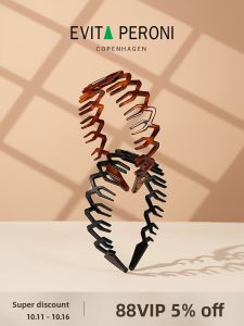 Evita Peroni Womens Acetate Hairband with Teeth Face Washing Headband Original Design Fashionable Hair Accessories Crown