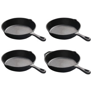 Cast Iron Pot Nonstick Professional Seasoned Pan Cookware Skillet Mini Steak Flat Cooking Pan for Frying Saute Cooking