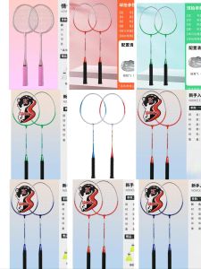 Harga Kilang 2 Batang Raket Badminton Professional badminton racket Durable ultra light high elasticity adult student training badminton racket Warehouse Sales