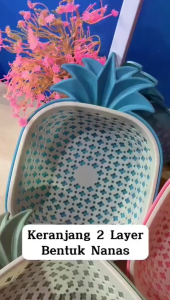 Drain Basket Double Layer / Baskom Set Saringan 2in1 Bentuk Nanas / Wadah Tirisan Untuk Buah & Sayur Serbaguna / Perlengkapan Dapur - HOMIA