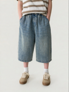 Marc&Janie | Retro Stylish Kids Cotton Denim Three-Quarter Pants for Spring and Summer