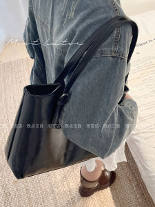 Large Capacity Single Shoulder Bag Womens High-End Leather Bag Student Class Handbag Tote Bag Underarm Commuting Bag