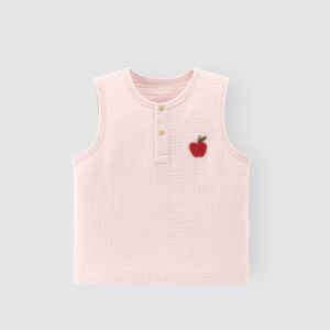 Pure Cotton Summer Thin Sleeveless Baby Vest T-shirt Breathable Childrens Clothing Antibacterial Cotton Thread Infant Wear