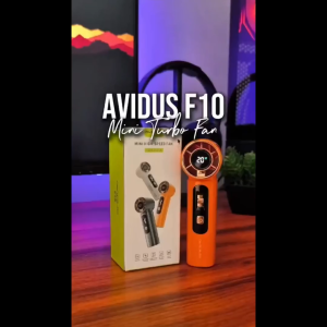 AVIDUS F10 Mini 3000mAh Handheld Fan Type-C Rechargeable 100 Gear Adjust Intelligent Digital Display Anti-pinch Hand Protection Portable Fan