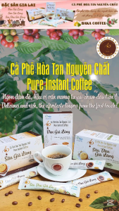 Cà Phê Hòa Tan Sữa Dừa Già Làng Baka Coffee - Tinh Cà Phê Nguyên Chất Sữa Dừa Tự Nhiên - Bì Zip 10 gói
