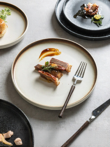 MODERN SWEETHOME | Ceramic Steak Pasta Plate Glazed Underneath Home Use