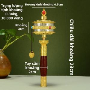 ZANGCUN | Trống Quay Tay Đính Hạt Màu Sắc và Khắc Tín Dưỡng