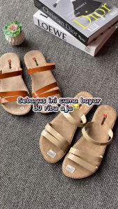 Sandal Wanita Teplek Glossy Sendal Slop Non Slip Flat Anti Licin