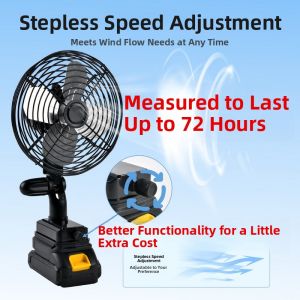 Portable Wireless Battery Powered Rechargeable Lithium Fan Outdoor Large Wind Power Mini Table Fan with Rotation Function