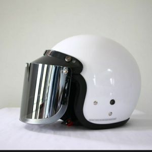 Helm retro model carlos paket kaca Injack full Leher SNI pria wanita dewasa
