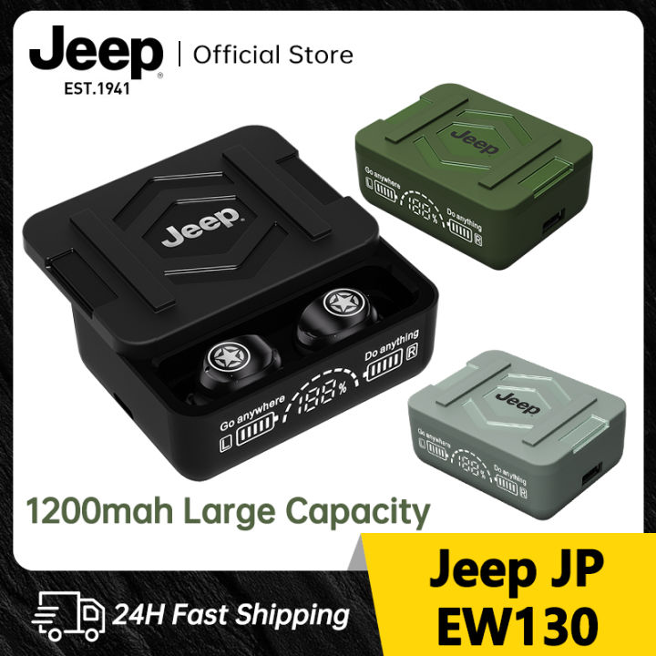 Jeep EW130 Wireless Earbuds Bluetooth 5.4 Headphones , 80 hours of Ultra-Long Battery Life  Bluetooth Earbuds, Deep Bass Gaming music Earphones with ENC Mic, Waterproof and sweatproof Wireless Headsets for Workout/Running