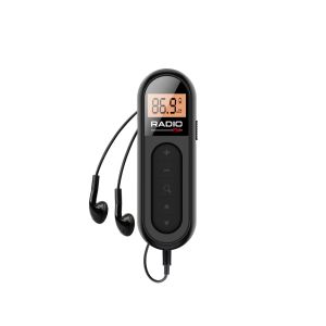 Kebidumei | KEBIDU Mini Clip FM Radio Pocket Rechargeable Stereo Radio with LCD Display Wired 3.5mm Headphones For Meetings Tours Running