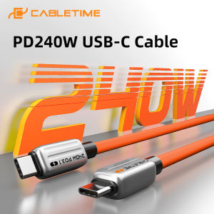 CABLETIME PD 240W USB C to USB C Cable Fast Charger Adapter Type C Cable Power Cable for Laptop Macbook Samsung iPad