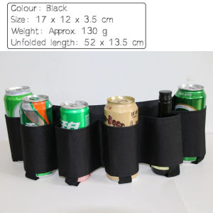 Color Adjustable 6 Pockets Soda Beer Waist Bag Creative Portable Hanging Storage Waist Holders Outdoor BBQ Party Camping Picnics