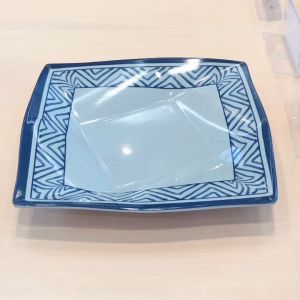 Dĩa vuông dĩa vân xanh bằng nhựa melamine dĩa để đồ ăn 23.3cm