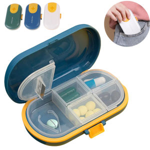 1PCS Portable Medicine Cutter 2-in-1 Pill Splitter & Case with Plastic Blade for Small or Large Pills Travel Pill Crusher