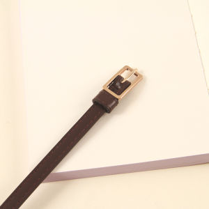 เข็มขัดหนังขนาดเล็กสไตล์เกาหลี แฟชั่น ลำลอง สำหรับผู้หญิง เข็มขัดหนังแบบบาง สำหรับใส่กับเสื้อผ้า แจ็คเก็ต กระโปรง ดีไซน์เรียบง่าย ดีไซน์เก๋ไก๋