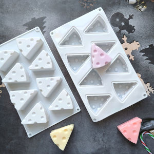 3D Cheese Shape Silicone Molds Mousse Cake Mold Non-Stick Chocolate Fudge Silicone Baking Pan Dessert Cheesecake Baking Mould