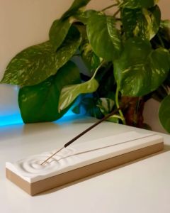 SLYCELAB Incense Holder 3D Printed Ripple Incense Holder with Storage