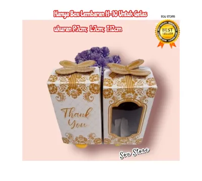 Kemasan 50pcs Box Motif H10 Untuk Souvenir Gelas