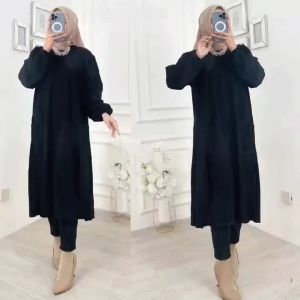 TERLARIS...?LONG TUNIK KNIT HORNET TERBARU BAHAN KNIT HORNET TEBAL