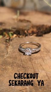 [Bayar di Tempat] Cincin Wanita Cewek Batu American Diamond Berlian Gold Emas Mewah