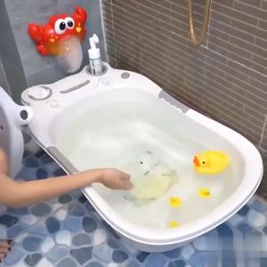 Chậu Tắm Ếch Cho Bé Thau Tắm Cho Bé Sơ Sinh Việt Nhật 2203 Có Van Thoát Nước - TADAHOME