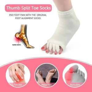 DIDI 1Pair Women Toe Separator Toe Socks Five-finger Socks Invisible Show Toe Socks Hallux Valgus
