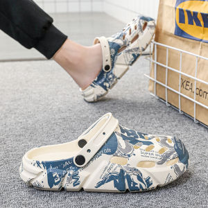 Hole Shoes Mens Summer Outwear Shit Feeling Non Slip Sports Beach Sandals Boys Office Bean Bag Closed-Toe Slippers