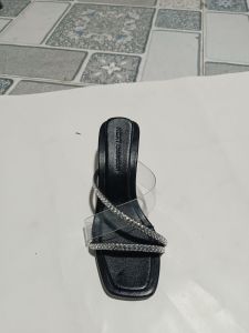 Dép sandal nữ cao gót quai dây xoàng sườn bọc 2 lớp gót mica trong 5cm