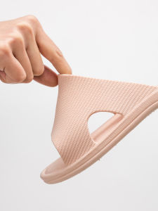 Japanese Style Solid Color Slip-On Slippers Thick Bottom Anti-Slip Quiet Bathroom Bathing Couples Summer Home Comfortable