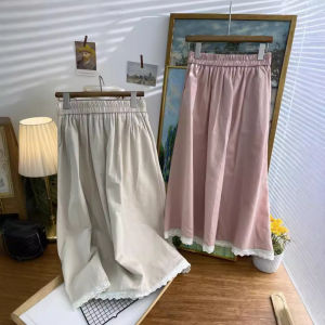 กระโปรงทรงเอเอวสูง กระโปรงทรงร่มยาวถึงเข่า ผ้าฝ้าย กระโปรงทรงเอผู้หญิง ฤดูใบไม้ร่วง 2024 กระโปรงทรงเอเอวสูง