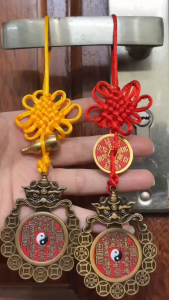 Dây Treo Mặt Phù Điêu Bát Quái Thái Cực Trấn Trạch Kèm Hồ Lô Chiêu Tài Tăng Vượng Khí Trang Trí Nhà Cửa Phụ Kiện Ô Tô