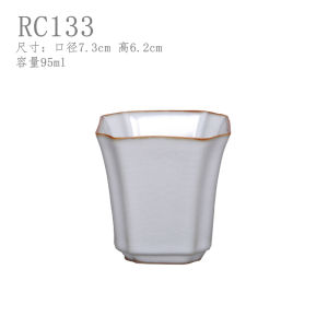 Retro Chinese Ceramics Tea Cup Single Owner Drinking Cup Personal Cup Moon White Luzhou Glazed Porcelain Tea Cup for Tea Appreciation