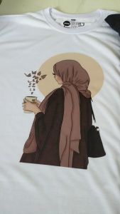 KAOS WANITA Lengan Panjang Bahan Cotton Combed 24s Basic T-Shirt / HJB 12