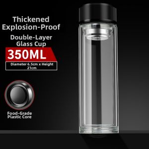 M·S | Double Layer Insulated Transparent Large Capacity Tea Separation Glass Cup