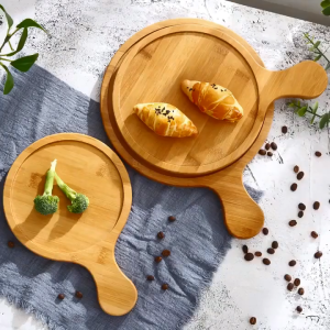 Singapore Wooden Pizza Plate Bamboo Pissa Serving Tray Pizza Chopping Board Plate Cookies Plate Pizza Tool