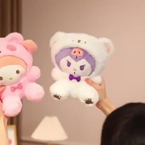 Sanrio | Cute Soft Sanrio Stuffed Dolls Wearing Clothes Kuromi Pochacco Cinnamoroll Room Decoration Kids Gift