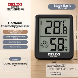 DELIXI | Indoor Accurate Baby Room Wall Mounted Electronic Hygrometer Thermometer