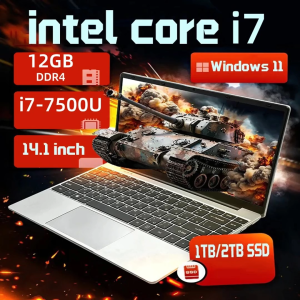 14.1-inch Intel Core i7 Video Laptop Windows 11 Pro Laptop with 12GB RAM 2TB SSD Educational Computer 1920 * 1080