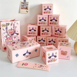 กล่องของขวัญเซอร์ไพรซ์ Anglebabylife DIY กล่องกล่องกระดาษพับเงินป๊อปอัพเซอร์ไพรส์วันเกิดตีกลับการระเบิดซองจดหมายสีชมพูกล่องของขวัญส่วนเกิน