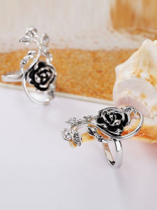 Retro Rose Flower Ring for Women Fashionable Personality High-End Sensation Luxury Design Cold Style Finger Ring