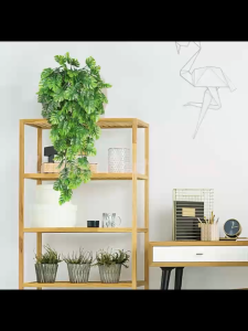 Monstera Deliciosa Artificial Leaves Plant Wall Hanging Vine Strips Green Leaves for Home Wedding Ceiling Decoration
