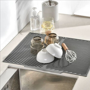 37/43/51cm Silicone Drying Mat Non Slip Dish Drainer Pad Heat Resistant Foldable Kitchen Table Placemat