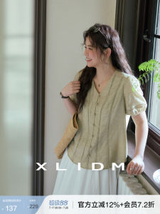 Cool Feeling Lace Border V-Neck Slim Fit Womens Blouse