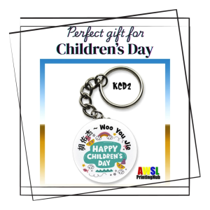 Childrens Day Gift Key-Chain Key-Ring Round 58mm Personalize Print with name