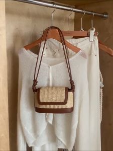 Tas Selempang Wanita Tas Jinjing Cewek Woven Straw Bag 2024 Tas Kotak Tas Kekinian Mewah Murah Elegan Import