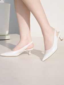 Korean Pointed High Heels Sandals For Women Cone High Heels Leather Work Temperament Wedding Office High Heels