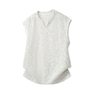 ZHUOCAN | Dopamine Color V-Neck Breathable Knitted Backless T-Shirt