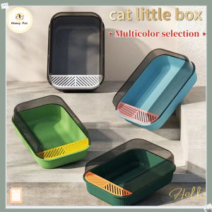 Hoeny Pet litter box for cat cat litter box Cat Litter Box Large XL Size Semi-Enclosed with Litter Shovel High Fence Cat Toilet / Cat Excrement Pan Deodorization Leakage Prevention Litter Box Suitable for Cats Within 12 kg